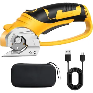 Cordless Electric Fabric Scissors, Cardboard Box Heavy Duty Scissor, Rechargeable Power Rotary Cutter, Leather Sewing Shears, Plastic Packages Carpet Cutter with Blade, 4V, 2000mAh, Type-c durable impact O-Ring Pick-Up Hook and Pick Set tool kit