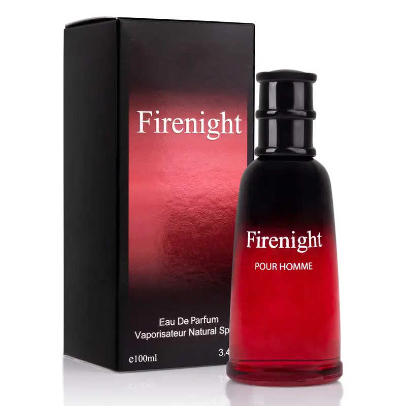 Urban Collection Firenight Men's Eau De Parfum 100ml - Bold Woody Spicy Cologne with Bergamot, Nutmeg, Leather, Amber, Cedarwood, Citrus, Violet, Rich Woods, Elegant Paper Box Packaging, Daytime Wear