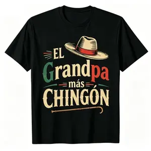 El Grandpa Más Chingón Mexican Grandpa T-Shirt, 100% Cotton Spanish Pride Graphic Tee