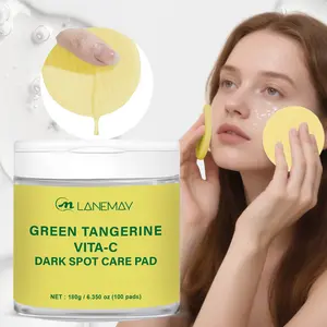 100pcs Green Tangerine Vita-C Dark Spot Care Pad | Brightens Skin, Improves Dullness, Helps Reduce Look of Dark Spots, Supports Skin Barrier, Deep Hydration, with AHA, Niacinamide, Moisturizing, Brightening