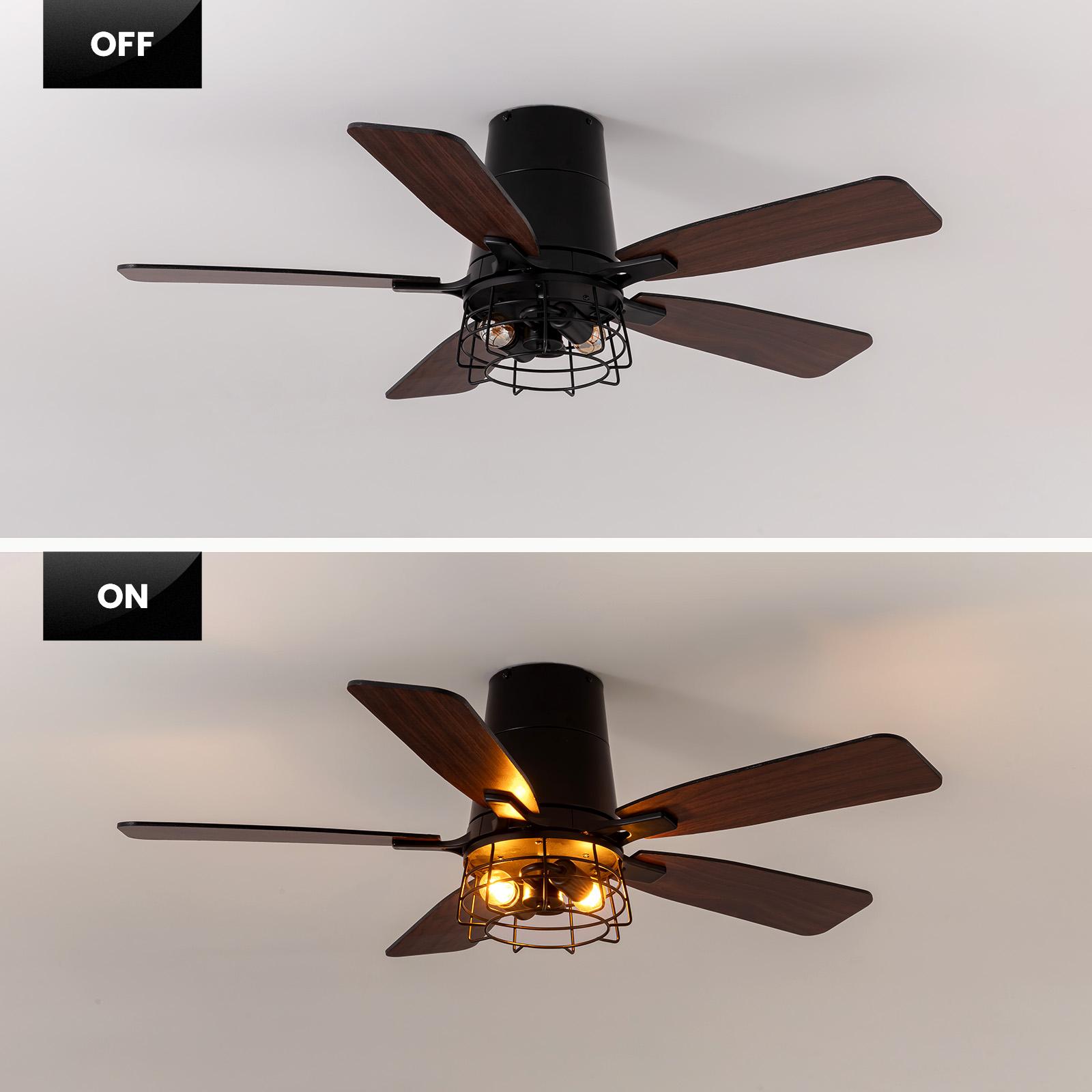 42"/ 52" Ceiling Fan with Lights and Remote Control 6 Speeds Qiuet Framerhouse Ceiling Fan for Bedroom Living Room Kitchen Indoor Outdoor