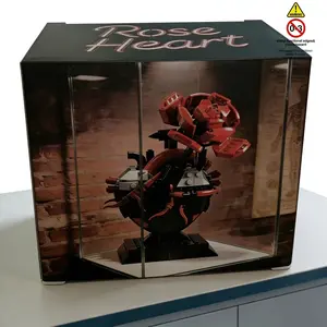 Gothic Mechanical Heart Rose Building Block Set, Holiday Gift, Desktop Decoration Collection, Unisex, Model Xinghao B46-39006