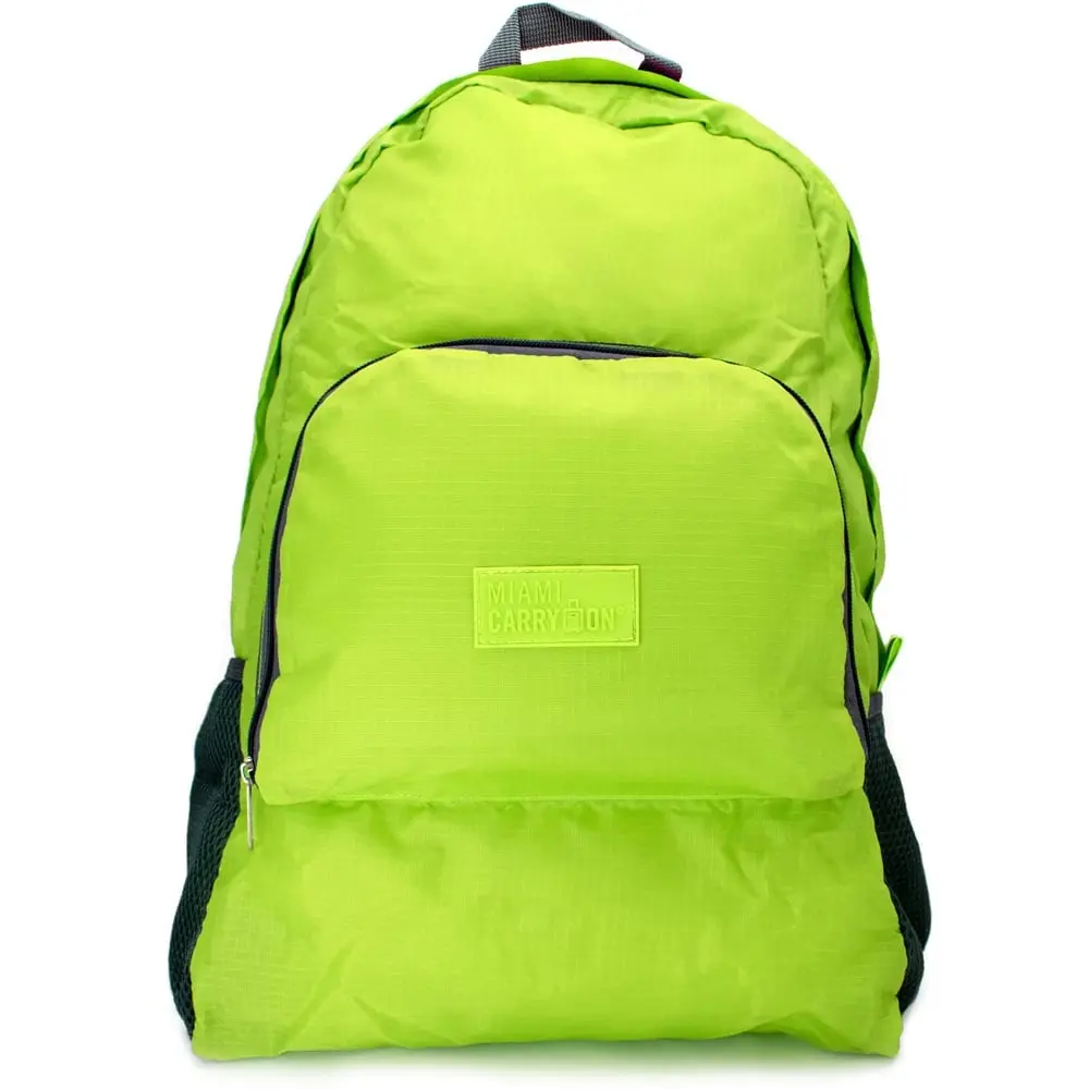 Miami CarryOn TLFDBPGR Water-resistant Foldable Backpack/Daypack (Green)