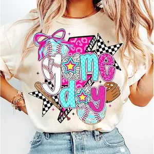 [Sale Up To 45%] Baseball Game Day Coquette Shirt, Baseball Mama Shirt, Brushstroke Baseball Shirt, Baseball Bow Shirt, Game Day Baseball Mama Shirt