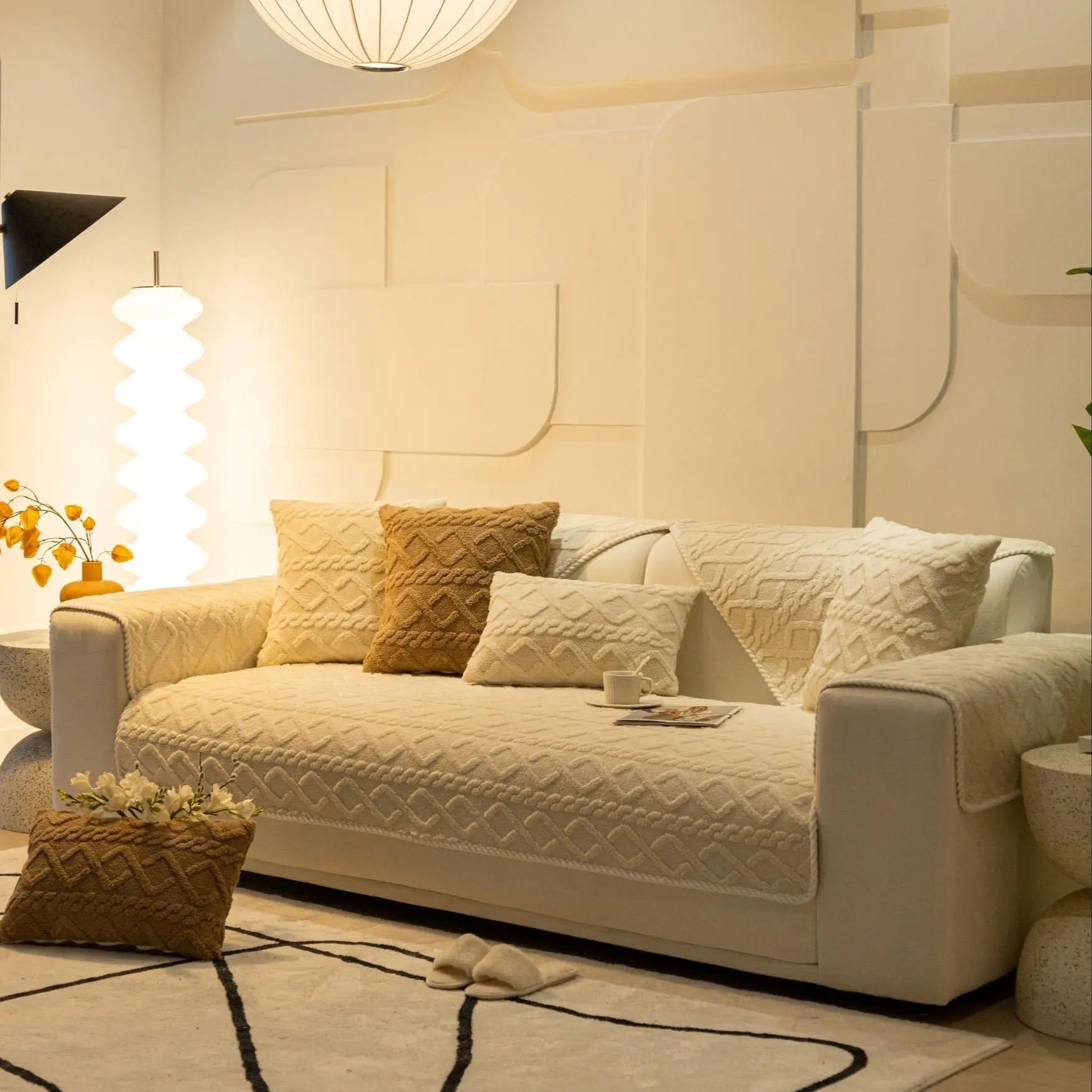 Solid Color Sofa Cover/Pillowcase, 1 Count Soft Comfortable Sofa Slipcover, Sofa Protector for Home Living Room, Bedroom Accessories, Home Decor