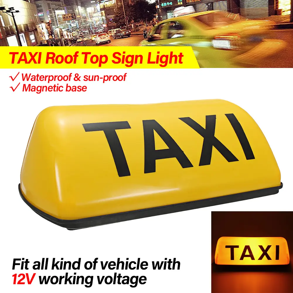 12V Yellow Background Black Letters Universal Car Strong Magnetic Base Super Bright Halogen Bulb