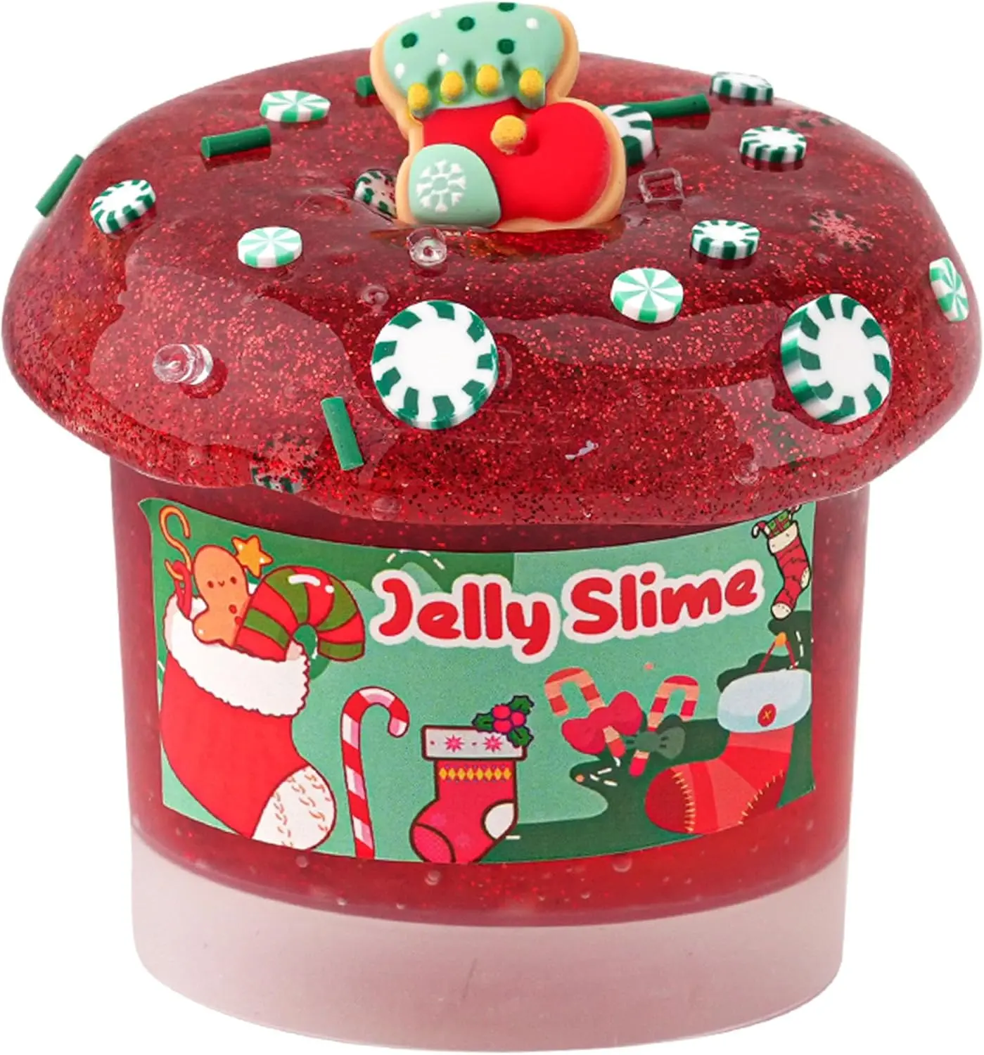 Summer Spring Gift Red Glitter Crystal Slime for Kids – Super Soft Non-Sticky Premade Slime, Sensory Toy for Girls & Boys, Christmas Stocking Stuffers, Birthday, Easter & Halloween Gift