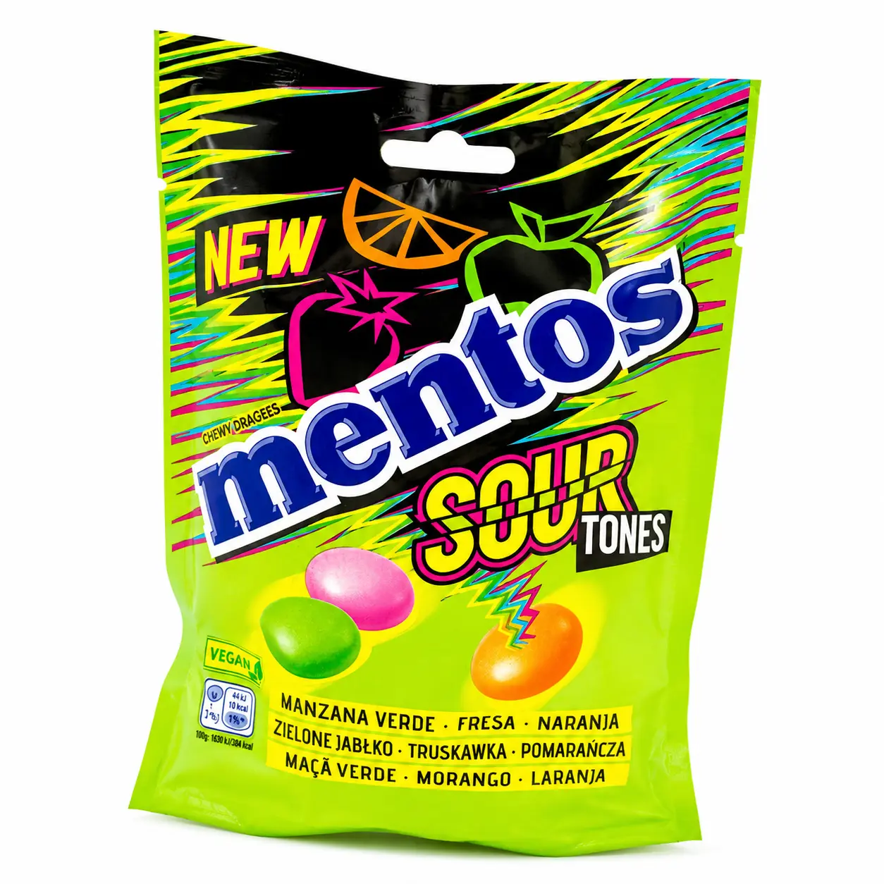 Mentos Sour Tones 3.5oz Bag - Imported From Netherlands - Chewy Dragees - Exotic Snackings