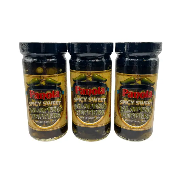 Panola Spicy Sweet Jalapeno Peppers - 3-pack  These peppers are the perfect balance of heat and sweet.