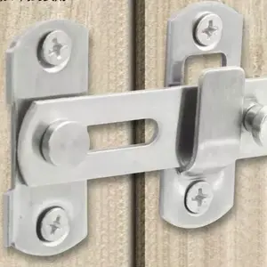 4 Inch Stainless Steel Door Latch, Insertable and 180° Rotatable for Security, Durable and Easy to Install, Mini Lock Solution for Pet Cages