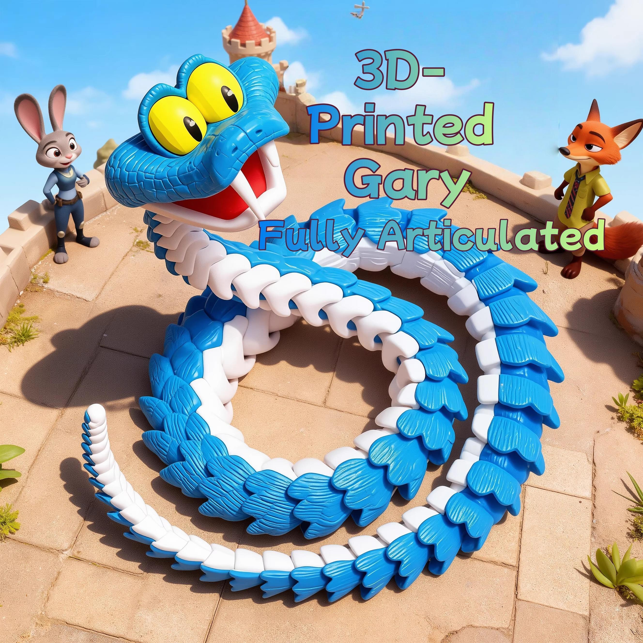 3D Printed "Zootopia 2" Cartoon GARY Snake Fully Articulated Movable Realistic Animal Model Gift Toy