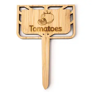 Bamboo Premium Stake Signs Vegetables Tomatoes Stake Sign High-Quality Bamboo Plant Marker for Garden Identification Robust Durable Design Made in Maryland USA
