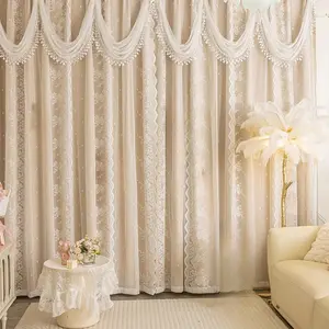 1 count Luxury Korean Style Floral Blackout Curtains, Home Decoration Curtain, Elegant Drapes for Living Room & Bedroom,  Perfect Home Decor Accessories