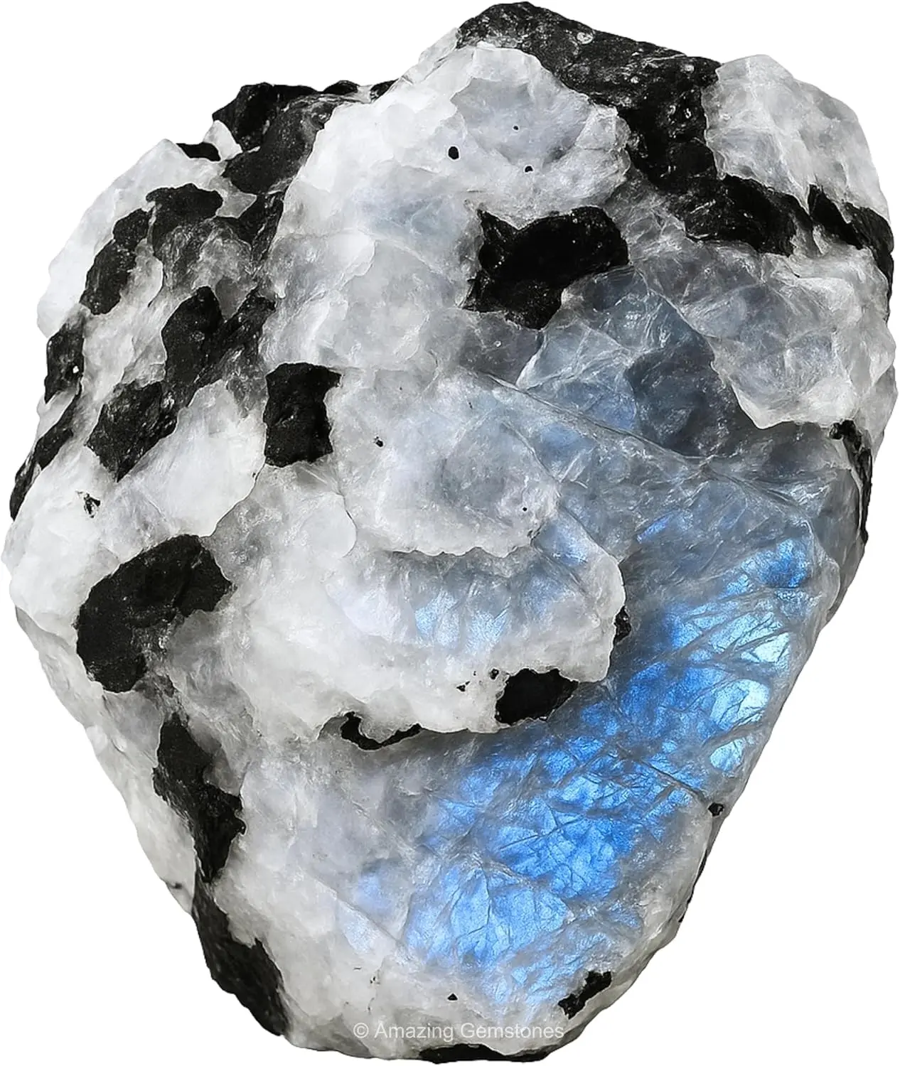 Natural Raw Rainbow Moonstone Raw Stone, 1-Piece Semi-Finished Healing Crystal for DIY Jewelry & Crafts