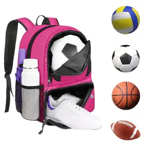Soccer backpack, lightweight sports bag with ball pocket. Sports backpack with shoe compartment and multiple pockets. Perfect for basketball, volleyball and soccer, Valentine's Day gift
