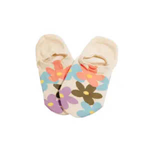 Floral Print No Show Socks
