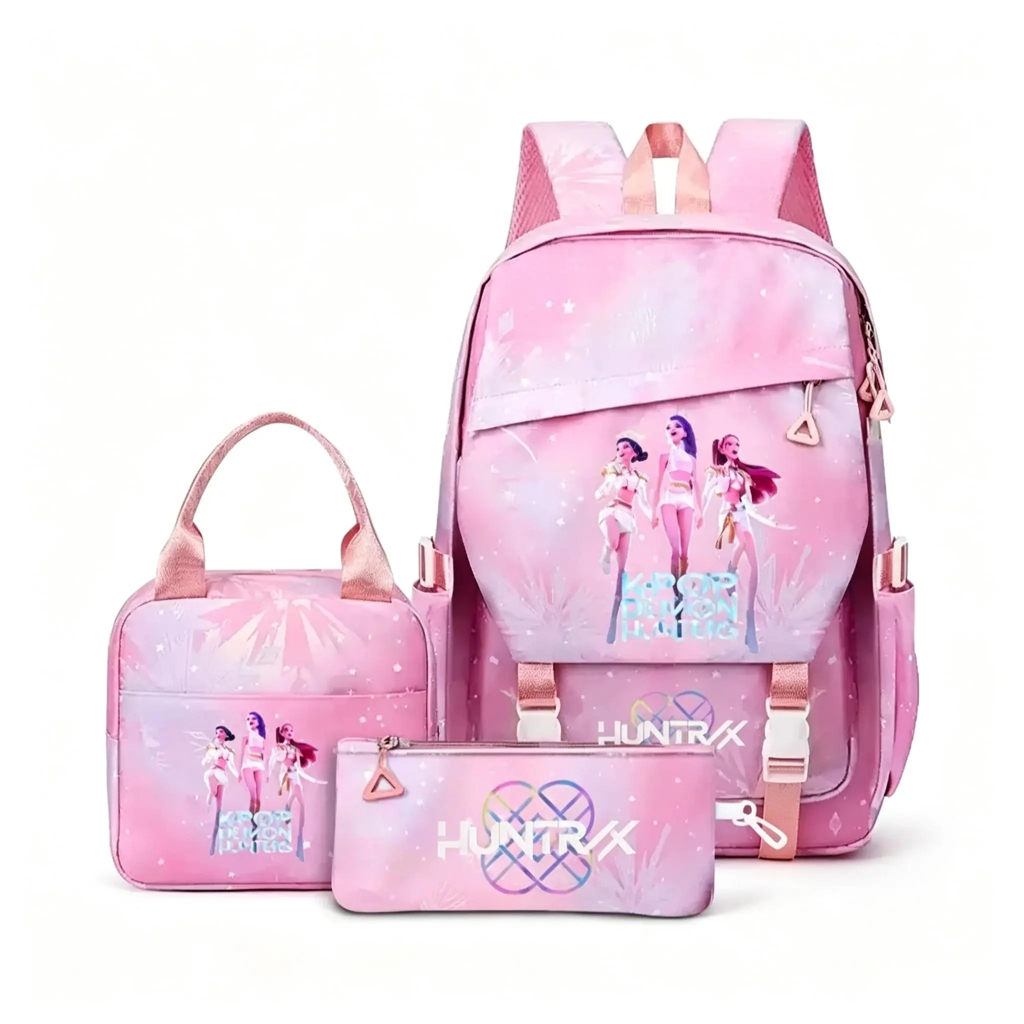 2026 3Pcs K-Pop Witch Hunter Backpack3PCSSetl 16 Inch Kids School Backpack forGirls,Lunch Bag & Pencil Case, 2026 MustHaveBack to School Gift for Teens