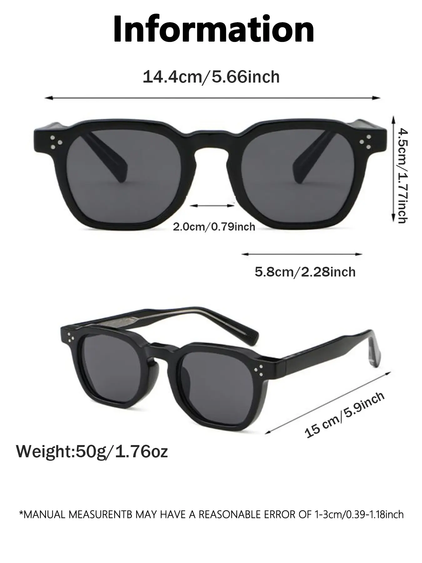 Vintage Square Sunglasses Thick Frame Gradient Lens UV Protection Unisex 2pcs Retro Square Fashion For Women Men Thick Frame Anti  main image 2