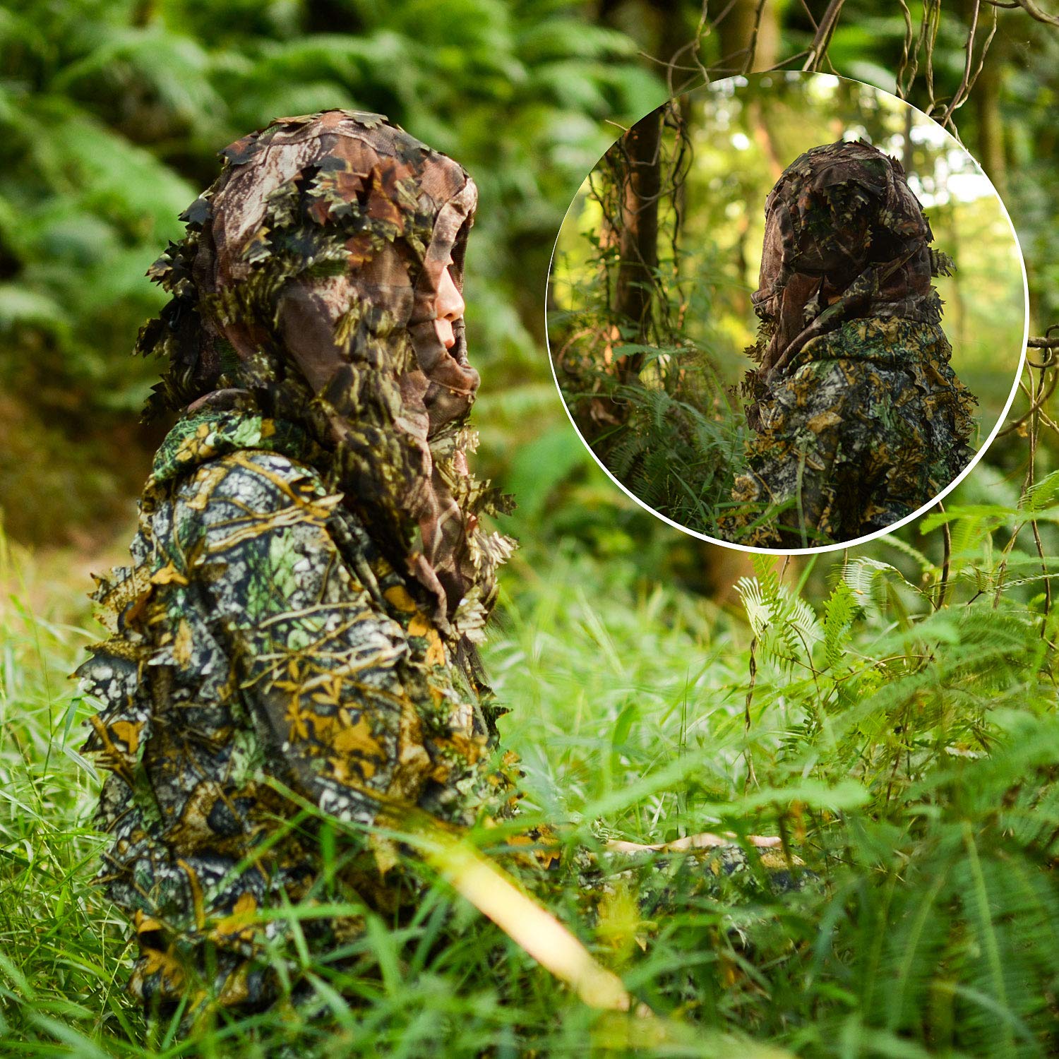 Ghillie Camo Leafy Face Mask 3D Full Coverage Hunting Headwear for Turkey & Deer Hunters& Outdoor Gear Ghillie Camo Leafy Face Mask 3D Full Coverage Hunting Headwear for Turkey & Deer Hunters& Outdoor Gear