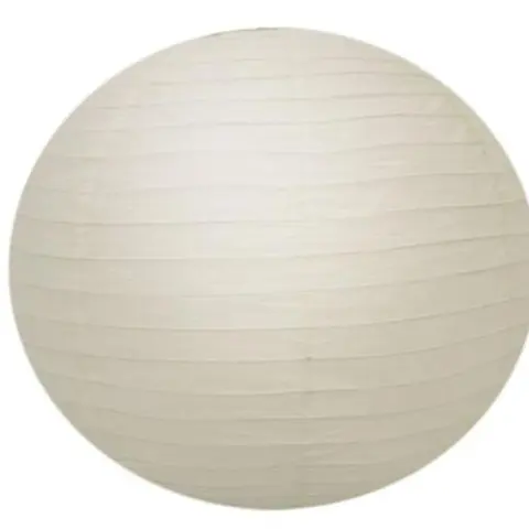 Thy Home 16in Round Chinese Paper Lantern - Durable Light Metal Frame, Decorations Supplies with Attached Hook, White Plain Underlight Glow Centerpieces for Birthday Party, Wedding, Home Lighting
