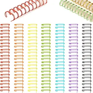 20 Pcs Cinch Wire Binding Wire Twin Binding Spines Twin Loop Wire Binding Spines Double Binding Ring Coil for Document Notebook File Making(9/16 Inch,Multi Colors)