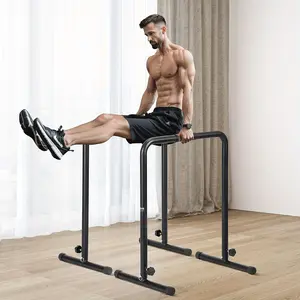 2024 Dip Bars, 440 Lbs Capacity, Heave Duty Dip Stand Station With Adjustable Height, Fitness Workout Dip Bar Station Stabilizer Parallette Push Up Stand, Parallel Bars For Strength Training Home Gym
