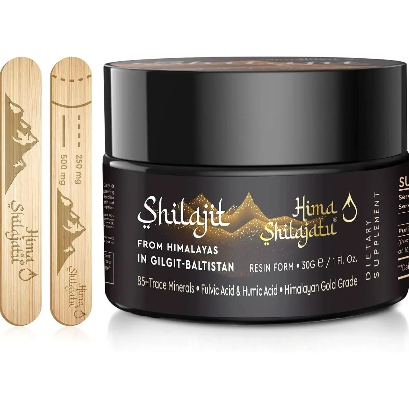 Shilajit Purest Himalayan Organic Shilajit Resin - Gold Grade 100% Purity Shilajit with Fulvic Acid & 85+ Trace Minerals Complex for Energy & Immune Support, 30 Grams (2 Months Supply)