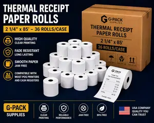 Thermal Receipt Paper Rolls 2 1/4" x 85' – 36 Rolls/Case – POS Credit Card Terminal Paper BPA-Free