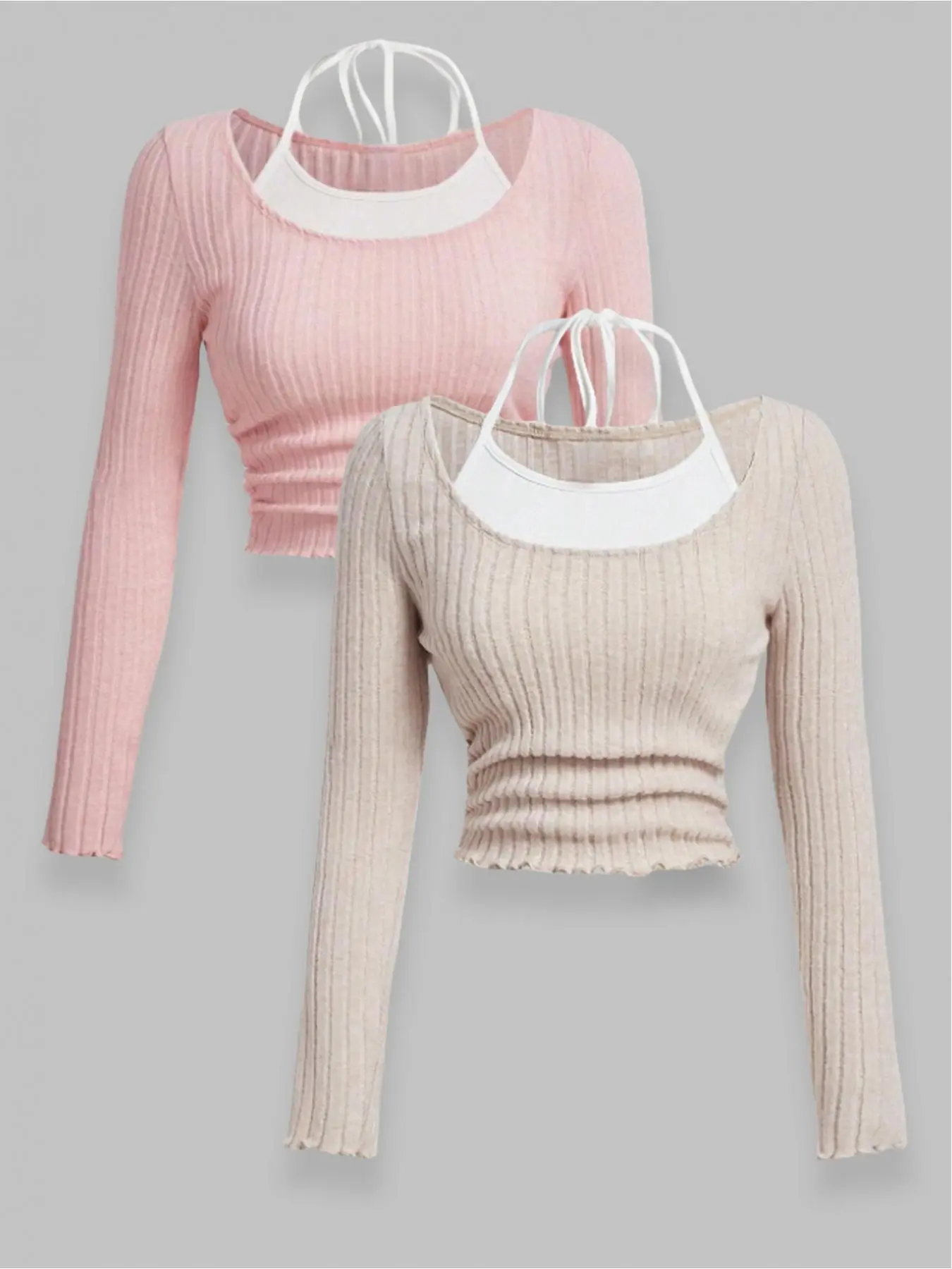 Women's Solid Color Turtle Neck Ribbed Sweater, Casual Long Sleeve Split Hem Top for Fall & Winter, Women's Knitwear for Daily Wear, Knitting