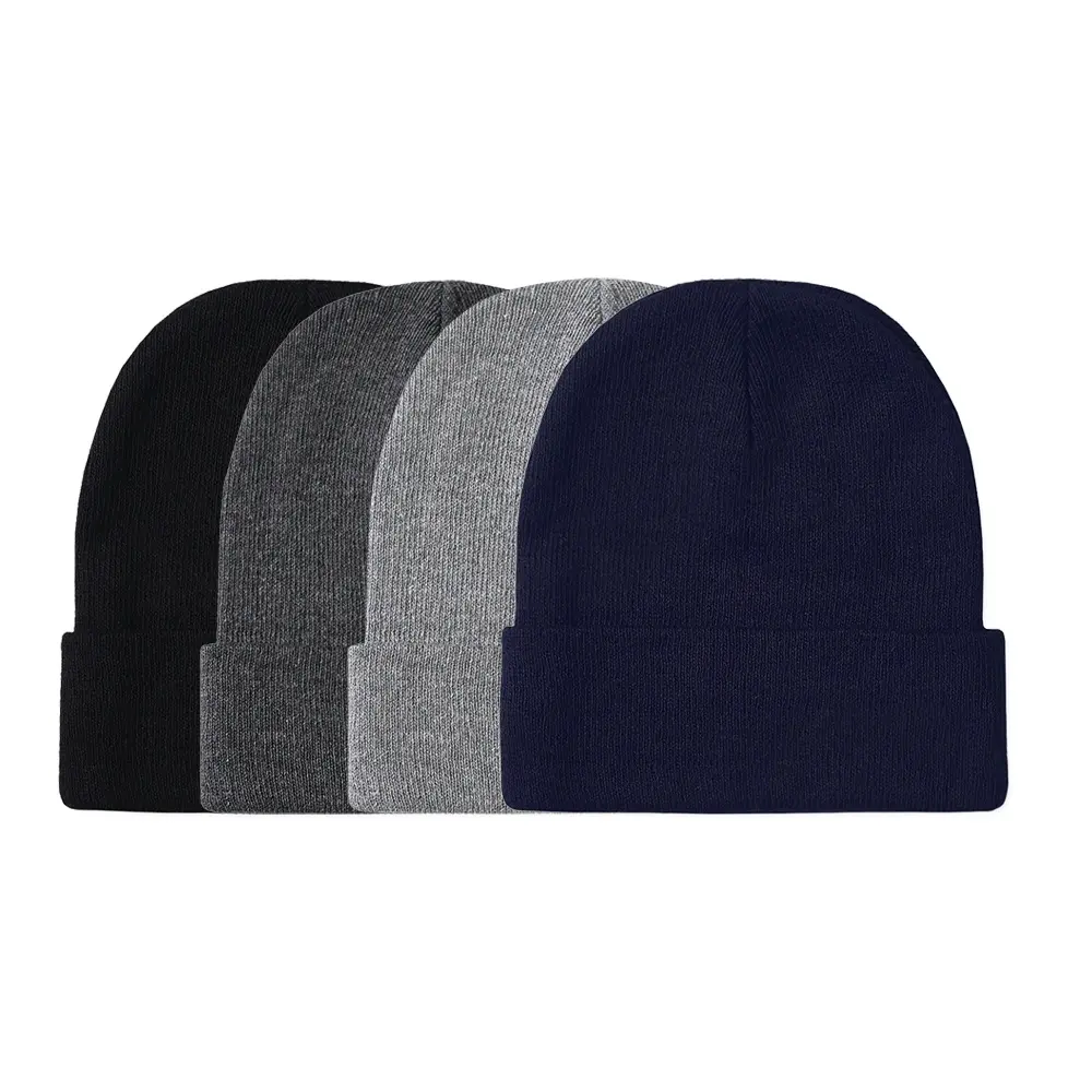 Qraftsy Mens Multiple Colors Solid Beanies - 6 Pack