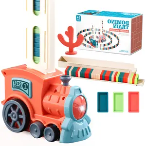 Domino educational children's summer baby licensing electric acousto-optic train toys educational children's toys boys and girls.