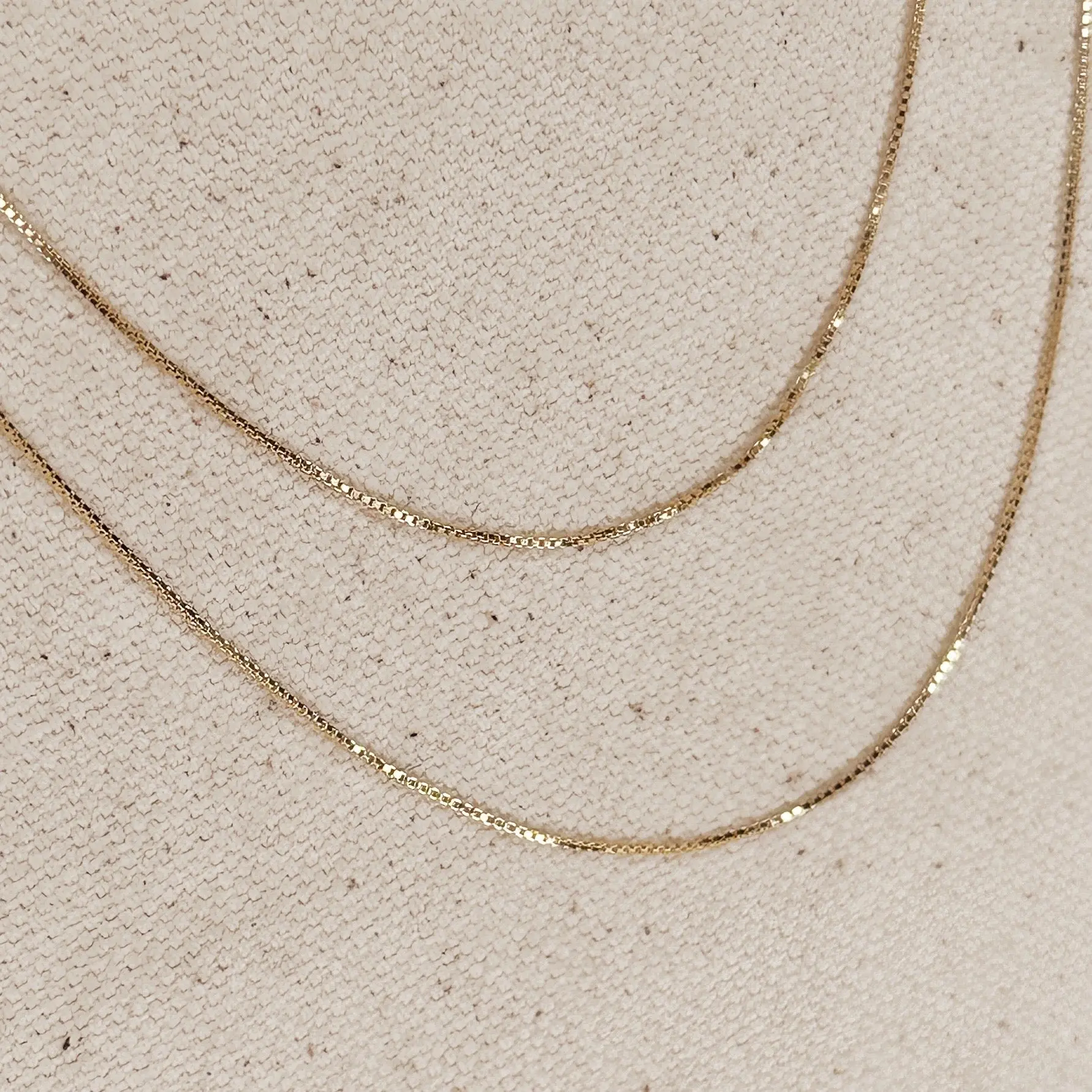 18k Gold Filled Diamond Cut Box Chain 0.5mm Thin Fashion Necklace Hypoallergenic 16 18 20 Inches Handcrafted in Brazil
