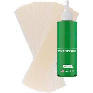 Golf Club Regripping Kit - Professional Golf Grip Solvent (4 oz) and 15 Grip Tape Strips 2" x 10"