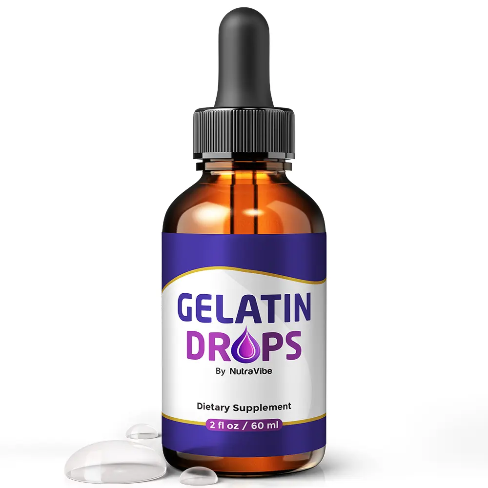 Gelatin Drops - Advanced Natural Dietary Supplement with 121mg Proprietary Blend for Health & Wellness