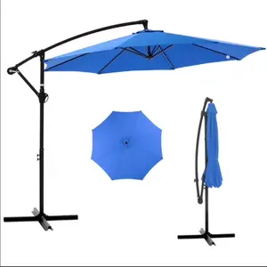 Gianna Outdoor Patio Umbrella, 10ft Offset Hanging Patio Umbrella with Aluminum Stand, 8 Ribs, UV Protection for Pool Garden Backyard Market