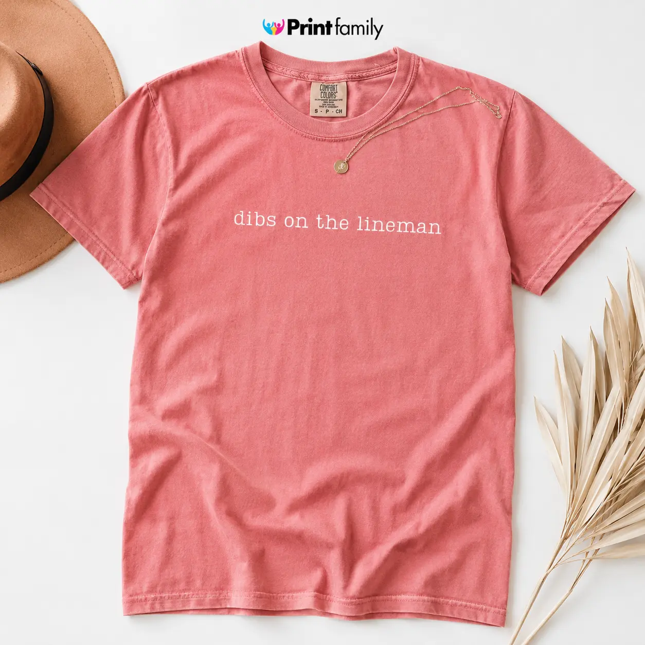 Women's Funny Cotton Graphic Lineman T-Shirt - Comfort Colors Gift for Lineman Partner - Printfamily