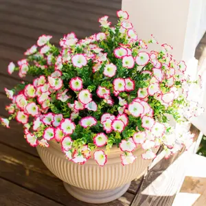 Artificial Flowers for Outdoors, 6 Bundles Artificial Flowers for Decoration UV Resistant, Realistic Artificial Plants & Flowers Fake Flowers for front porch decor Window Box Outdoor Spring Decor(No Basket)) Decorative Fruit