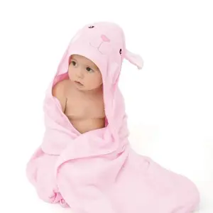 Hooded Baby Towels, Soft and Hypoallergenic Baby Bath Towels with Hood for Toddler Infant Newborn, Large and Absorbent Toddler Towels for Baby Boy Girl (Rabbit, 35.1''x35.1'')