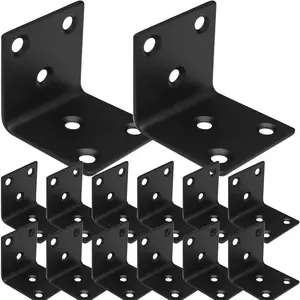 20 count Stainless Steel Angle Brackets, 1.5"x1.5"x1.5" Black L Brackets for , 40MM 1.5Inch Heavy Duty Wide Corner Bracket Metal Corner Brace 90Degree L Shape Bracket for Wooden Frame Bed Furniture
