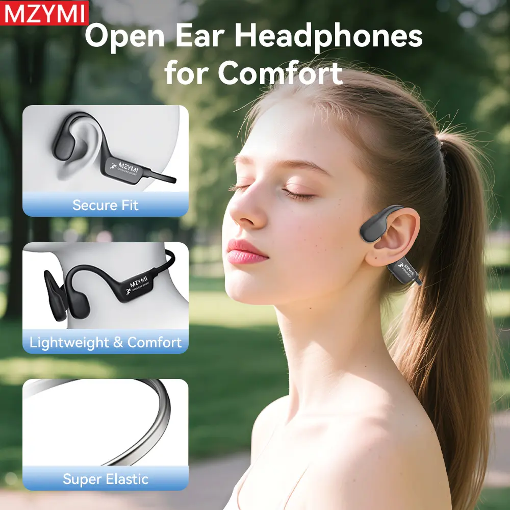 MZYMI  Ultra Long Battery Life Open-Ear Wireless Bone Conduction Sport Headphones - Wireless Earphones For Workouts And Running