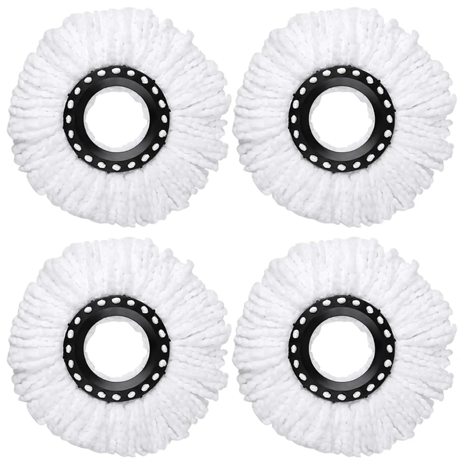 4 Pack Mop Replacement Heads for 360 ° Spin Mop, Microfiber Spin Mop Refills, Easy Cleaning Mop Head Replacement Mop Bucket Set Accessories