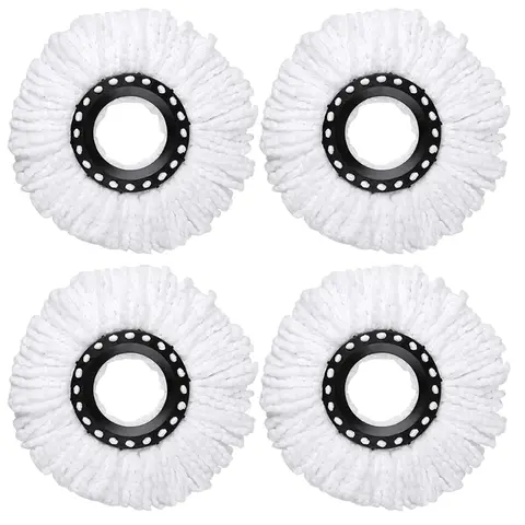 4 Pack Mop Replacement Heads for 360 ° Spin Mop, Microfiber Spin Mop Refills, Easy Cleaning Mop Head Replacement Mop Bucket Set Accessories