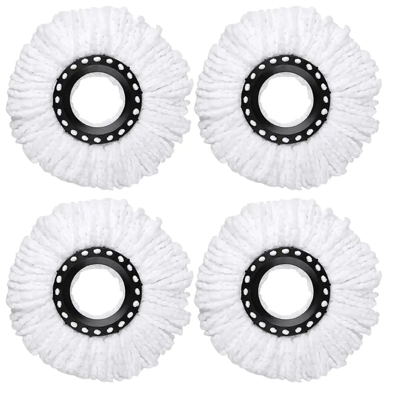 4 Pack Mop Replacement Heads for 360 ° Spin Mop, Microfiber Spin Mop Refills, Easy Cleaning Mop Head Replacement Mop Bucket Set Accessories