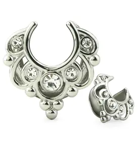Filigree Clear CZ Stainless Steel Saddles