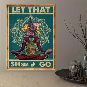 Indian Yoga Pose Flower Head Poster, Unframed Wall Art for Bedroom, Living Room, Home Decor Artistic Ornaments