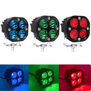 2pcs 3 Inch 40W LED High Intensity Cube Pod Work Light Super Bright Day And Night Light Red Blue Green 12-48V