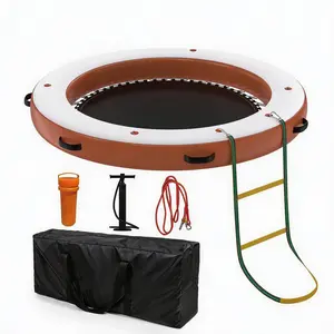 Heavy Duty Inflatable Floating Dock Platform – Non-Slip EVA Deck, Mesh Swim Area, Rope Ladder, Hexagon or Round Water Raft for Lake, Pool, Beach, Boat, Ocean – Ideal for Family Water Play & Sunchill Relaxation