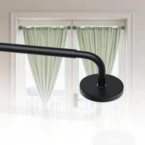 Curtain Rods for Metal Door, 18 to 30 Inch Curtain  Rod 3/8 Inch Diameter  Cafe Rod Adjustable Appliances for  Doors Cafe Window(Black, 1Pack)
