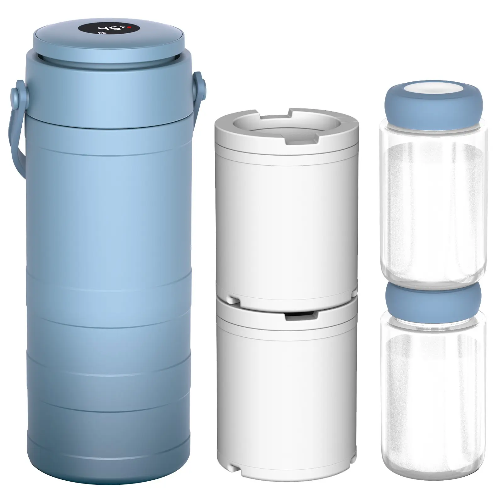 Portable Breast Milk Cooler, Breast Milk Containers, Breastmilk Storage Container, 360° Cooling, 24-Hour Freshness, 22oz Capacity, Includes 2 BPA-Free Storage Bottles, Ideal for Outdoor Use, Travel