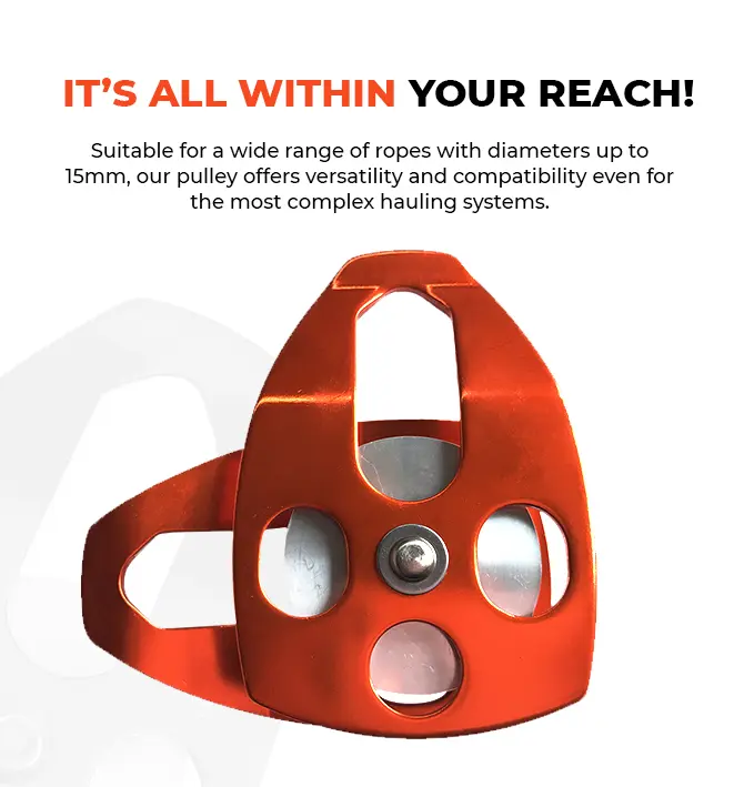 Side Swing Climbing Pulley, 25KN Aluminium Rescue Pulley with Lightweight Design for Beginners and Climbing Enthusiasts, Climbing Gear, En12278, High Strength, 15Mm, 7075 Aviation Aluminium, Compliant With En12278 Standard, 250 Grams